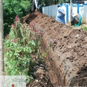 Laying of 90 mm pvc 
