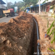 350mm DI pipe laying