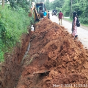 Laying of 300mm DI pipe