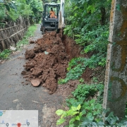 Laying of 90 mm pvc 