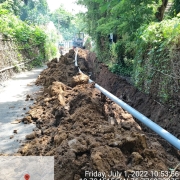 Laying of 90 mm pvc 