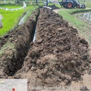 Laying of 160 mm pvc