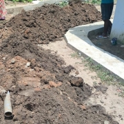 Laying of 90 mm pvc