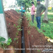 laying of 200mm DI pipe 