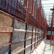 Side wall reinforcement and shuttering work