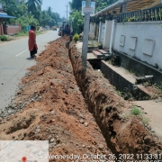 Laying of 90 mm pvc