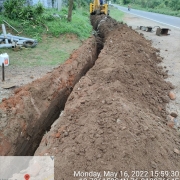 Laying of 160 mm pvc