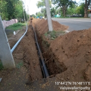 250mm DI pipe laying in progress 
