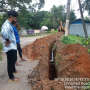 Laying of 140 mm pvc