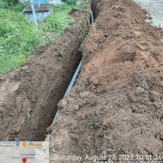 Laying of 90mm pvc pipe