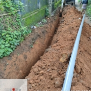  laying of 90mm PVC pipe