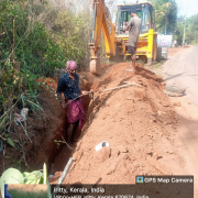 Pipe laying work on progress