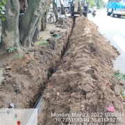 Laying of 160mm pvc