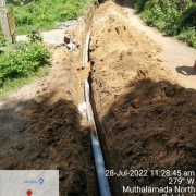 Laying of 140 mm pvc