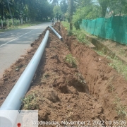 Laying of 160 mm pvc 