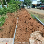 Laying of 90 mm pvc