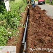 Laying of 140mm PVC pipe