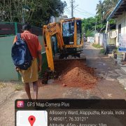 Alappuzha Municipality Allusseri ward 34 110mm PVC pipe laying work