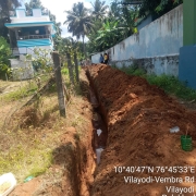 Laying of 90 mm pvc