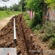 Laying of 90mm pvc