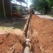 Laying of 200mm DI pipe 