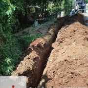 Laying of 110 mm pvc