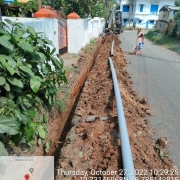 Laying of 90 mm pvc