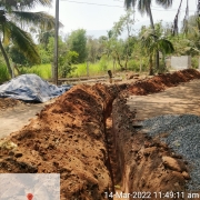 90mm PVC pipe laying work