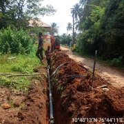 Laying of 90mm pvc