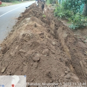 Laying of 160 mm pvc