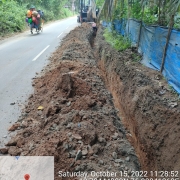 Laying of 90 mm pvc 
