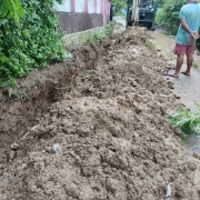 Laying of 90 mm pvc