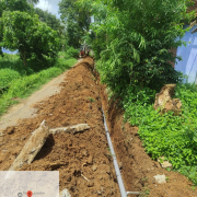 Laying of 90mm pvc pipe