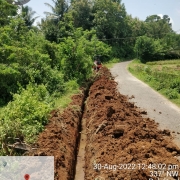 Laying of 90 mm pvc