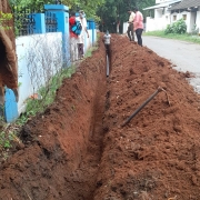 90mm pvc pipe laying work progressing