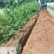 Laying of 140 mm pvc 