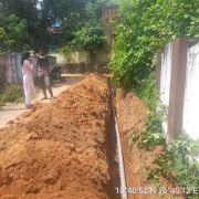 90mm pvc pipe laying in progress