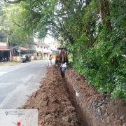 Laying of 90mm pvc