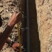 90mm pvc pipe laying work progressing