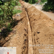 Laying of 140 mm pvc
