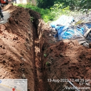 Laying of 90mm PVC