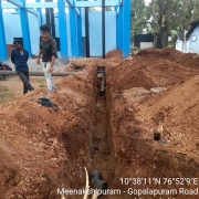 200mm DI pumping main laying in progress 