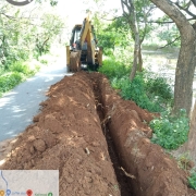 Laying of 90mm PVC 