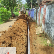 Laying of 90mm pvc pipe