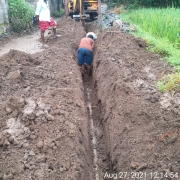 90mm pvc pipe laying work progressing