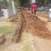 90mm pvc pipe laying work progressing