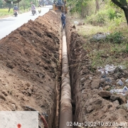 300mm DI pipe laying