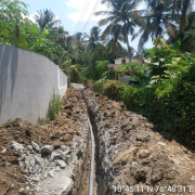 Laying of 90mm pvc pipe