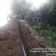 Laying of 90 mm pvc