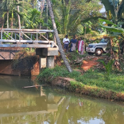 MS PIPE LAID ON STEEL BRIDGE AT MARAPPALAM